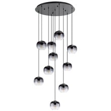 Oilella Glass 10 Light Cluster Pendant
